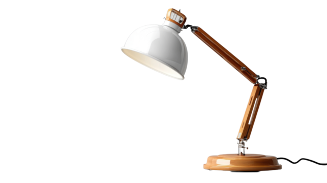 White desk lamp isolated on white background