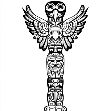 recommend clip art: Ornate Native American Totem Pole Design