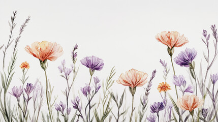 Elegant wedding invitation card background vector. Minimal hand painted watercolor botanical flowers texture template background. Design for wedding, vip cover, poster, rsvp moderncard.Valentine's Day