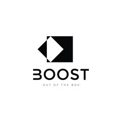Fototapeta premium boost company digital innovation modern logo design vector