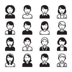 Digital illustratio icons of Various Student