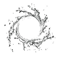 Etching splash of water