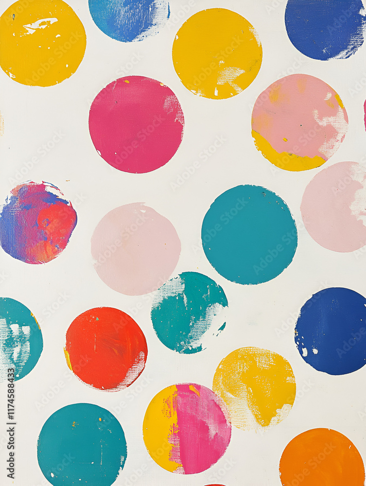 Aufkleber colorful abstract circles: a vibrant and playful pattern of overlapping circles in various shades of