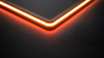 Orange Neon Light Illuminates Dark Corner