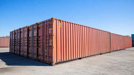 Fototapeta premium Containers in shipping yard, shipping port -