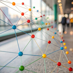 social network concept, Abstract dot point connect with gradient line .design , internationalization social network or business big data connection technology concept