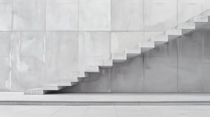 Obraz premium A mysterious staircase floating in an endless void, devoid of walls and ceiling, sparks curiosity.