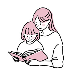 絵本を読む親子