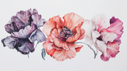 Elegant wedding invitation card background vector. Minimal hand painted watercolor botanical flowers texture template background. Design for wedding, vip cover, poster, rsvp moderncard.Valentine's Day