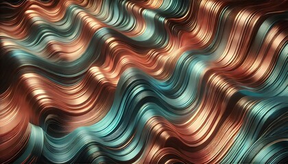 Wavy Metallic Art with Gradient Glow