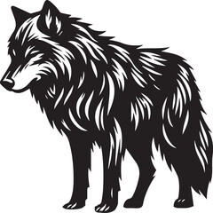 Minimalist Wolf Vector Design Art 