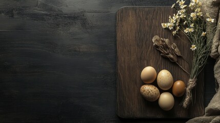 Easter Slate board with l text reading, Happy Easter