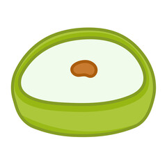Kue lumpur pandan vector icon illustration, traditional snack from indonesia, indonesian traditional sweet food