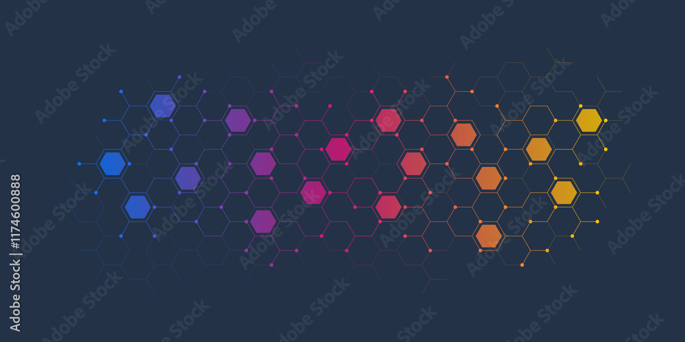 Aufkleber Abstract design element with geometric background of hexagons shape pattern