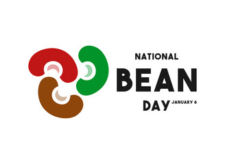 National Bean Day. January 6. Bean icon. White background.