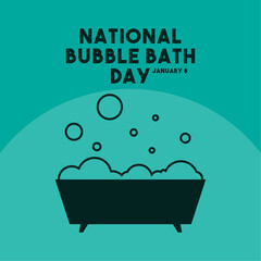 National Bubble Bath Day. January 8. Bubble bath icon. Flat design vector.