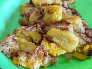 Godoh Nangka. Fried Jackfruit Flour or fried jackfruit. Traditional Indonesian culinary food. Indonesian Street Food.