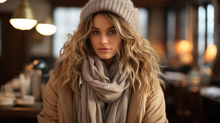 Blond Woman in Winter Fashion
