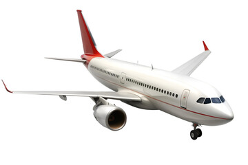 Obraz premium A airplane with red tail on transparent background 