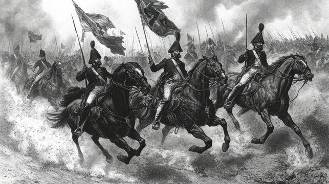 Legendary Valor: Charge of the Light Brigade in Crimean War Illustration