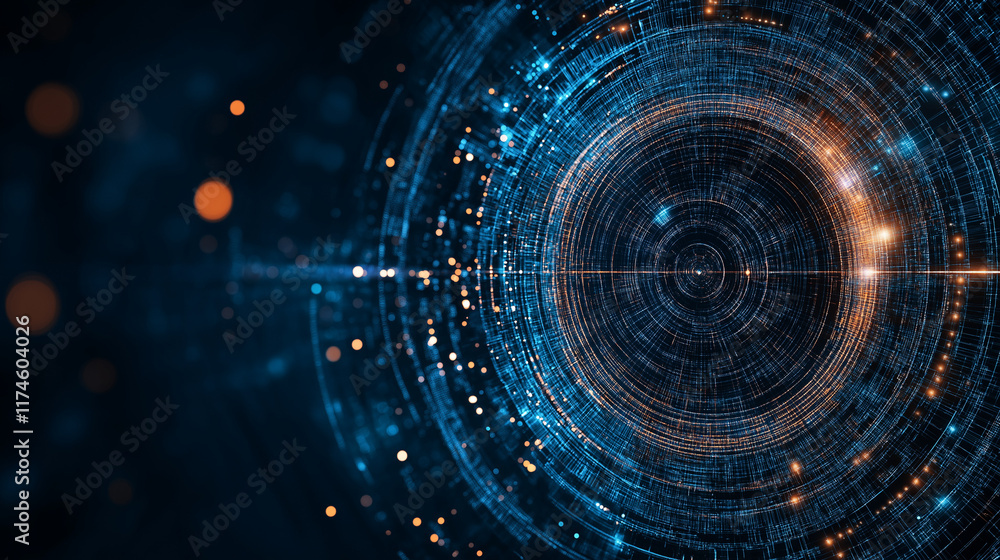 Poster digital vortex: abstract swirling patterns of light and data create a mesmerizing digital vortex, pe