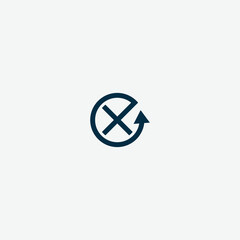 initial X Arrow Logo. letter X with arrow combination. usable for finance, logistic and company logos, vector illustration
