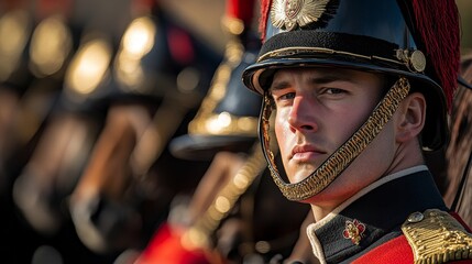 Regal British Cavalry: Storied Legacy of the Household Cavalry in Close-Up Portrait