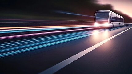 High-Speed Coach Journey: Night Drive