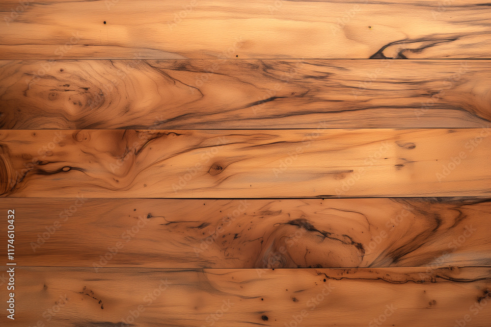 Poster rustic wood panel with smooth surface featuring natural grain patterns and warm tones, ideal for int