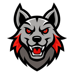 Aggressive dog head mascot logo and vector art illustration.