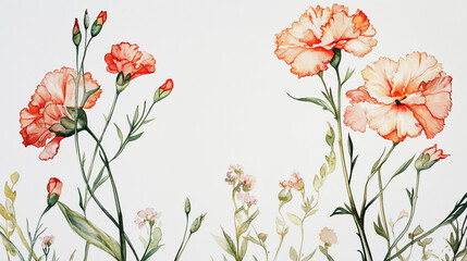 Fototapeta premium Elegant wedding invitation card background vector. Minimal hand painted watercolor botanical flowers texture template background. Design for wedding, vip cover, poster, rsvp moderncard.Valentine's Day