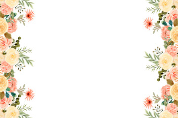 Decorate your designs with a watercolor flower wreath isolated on a white background