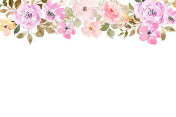 Decorate your designs with a watercolor flower wreath isolated on a white background