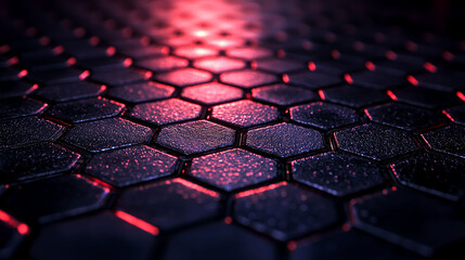 Fototapeta premium Dark Hexagon Pattern Technology