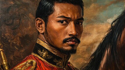 Valor of Malaysian Cavalry Units: Defending the Malay Sultanates - Close-Up Portrait of Regional Protectors
