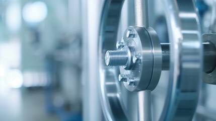 Gas Pipeline Valve Close-up Signifying Energy Infrastructure and Gas Supply with Blurred Industrial Background
