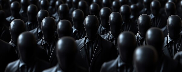 Obraz premium Background image,fantasy 3D Graphic, satirical image of a 3D model with a texture that is completely black, rendering it invisible 