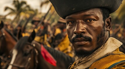 Haitian Cavalry Warrior - Close-up Portrait of Revolutionary Forces in Fight for Independence