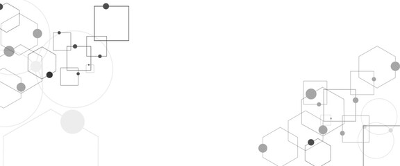Gray and white background, technology background design and communication connection.