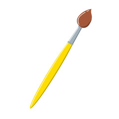 Cartoon artistic brush. Illustration on transparent background
