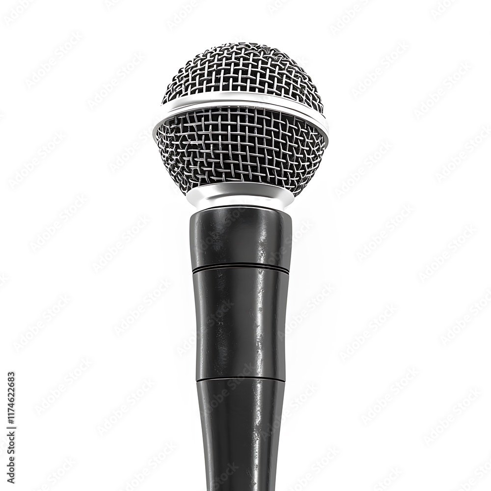 Poster microphone isolated on white background with clipping path.