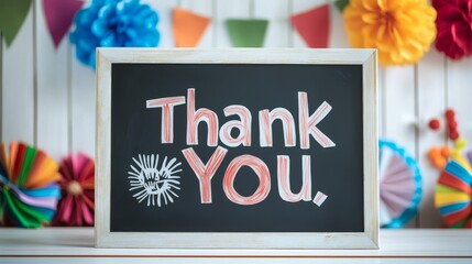 Colorful Thank You Message on Artboard Display