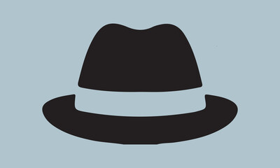 detective hat silhouette vector illustration  Silhouette Silhouette, Files for Cutting Cricut and Silhouette, Isolated on white background, Calligraphy t shirt svg 