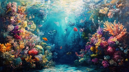 Fototapeta premium Underwater Paradise: Vibrant Coral Reef