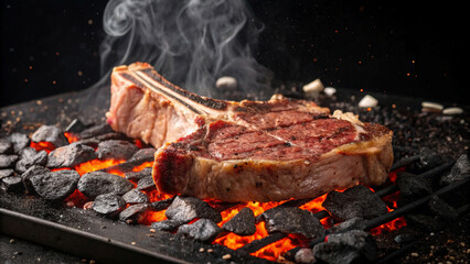T-Bone mutton steaks coocking
