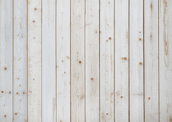 Obraz premium Whitewashed wood planks feature distressed paint revealing beige wood. 