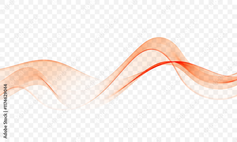 Aufkleber abstract wave, a flow of undulating transparent lines, a design element.