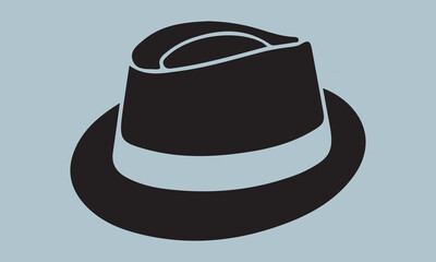 detective hat silhouette vector illustration  Silhouette Silhouette, Files for Cutting Cricut and Silhouette, Isolated on white background, Calligraphy t shirt svg 