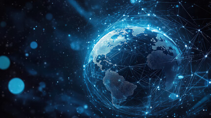 Obraz premium globe network connection world technology digital data connection