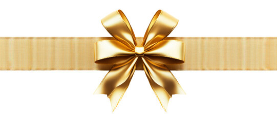 Realistic decorative ribbon bow isolated on transparent background.